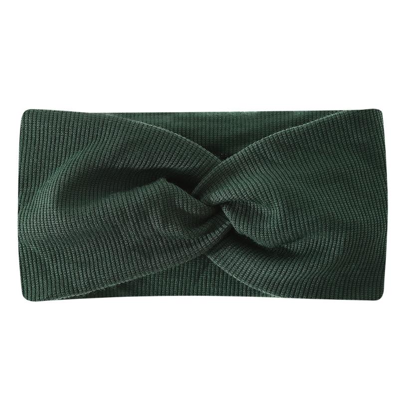 Korsad Yoga Huvudband Dam Ren Färg Håraccessoarer Elastisk Bomullstråd Hårband Bred Kant Trendiga Håraccessoarer