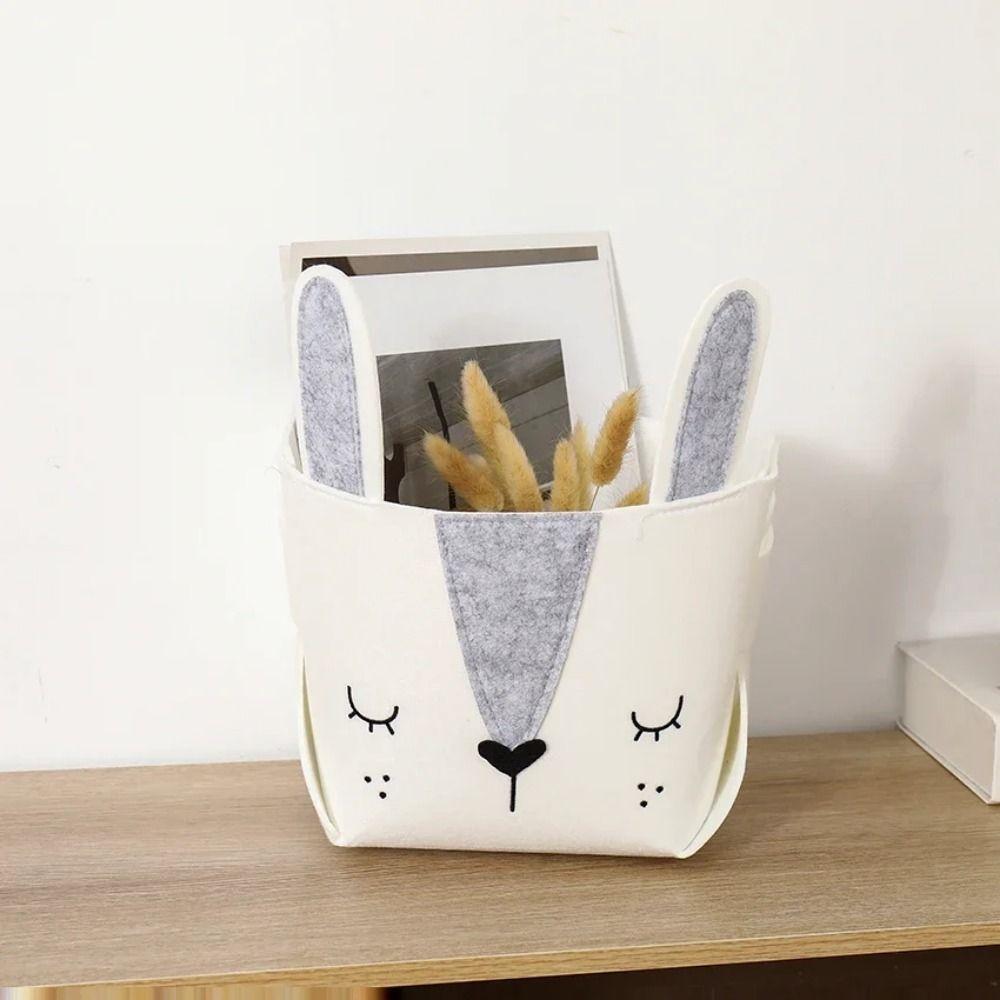 Waterproof Felt Storage Basket Cartoon Desktop Sundries Box Animal Storage Box Living Room