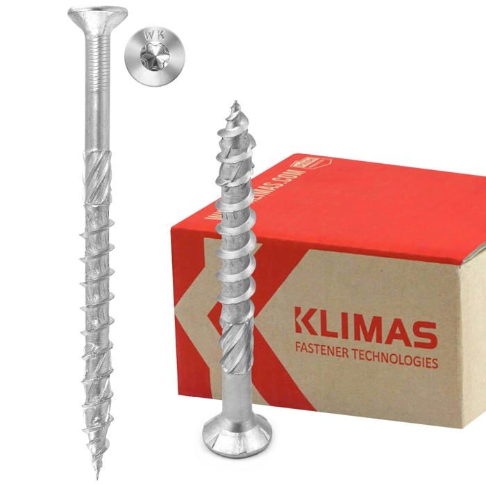 Vis À Bois - KLIMAS - KMWHT - 100 Pièces - Acier - Tête Fraisée TX