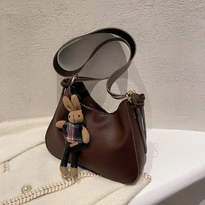 Retro einfarbige Damen-Reisetasche Messenger Bag Plutoniumleder Umhängetasche vielseitige Bucket Bag für Damen