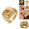Masonic Fashion Rhinestone Symbol Ring Mens Ring Hip Hop Tide Jewelry Fashion
