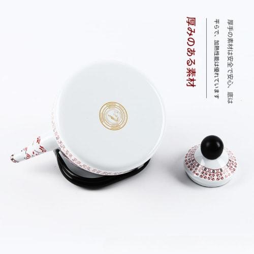 DRYYHEML (Small Shop) Enamel Tea Kettle, Stylish Retro Tea Kettle, 1.1L, Enamel, Ancient Bell Pot, Black Handle, Tea Kettle (E), Stylish Retro Design,