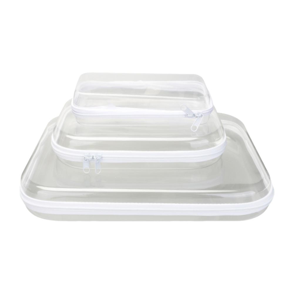 Hartes Transparentes Reißverschluss-Etui Tragbare Aufbewahrung für Gegenstände Reise-Organizer-Box Hartes Reißverschluss-Etui für Spielzeug Bausteine Puzzles Kosmetik