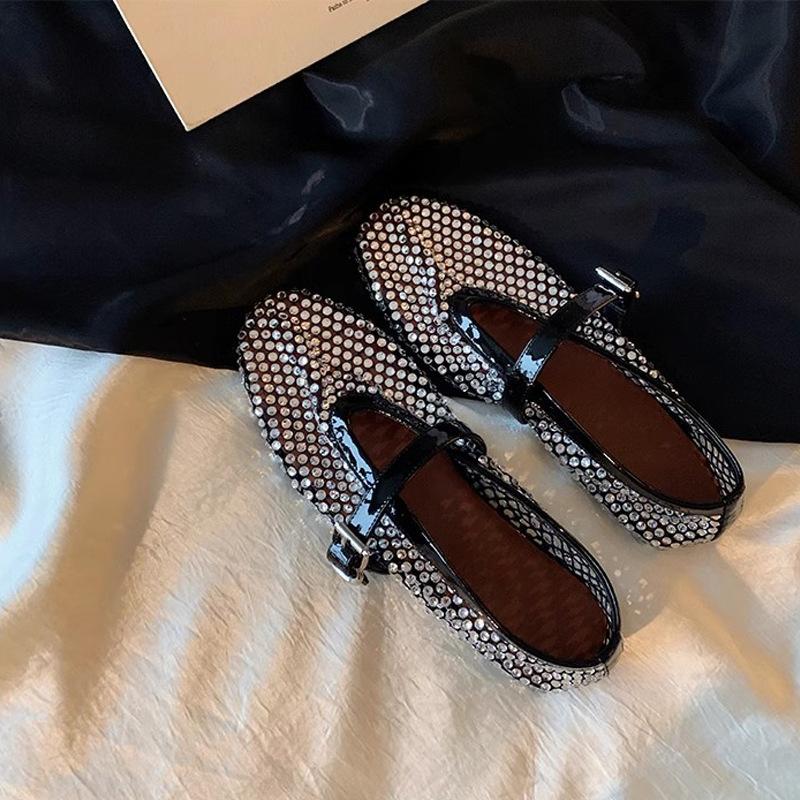 

Grape mother of the same style~ Lazy wind in summer, full of diamonds, fishing nets with lazy baotou breathable and semi-towed, summer wear 40