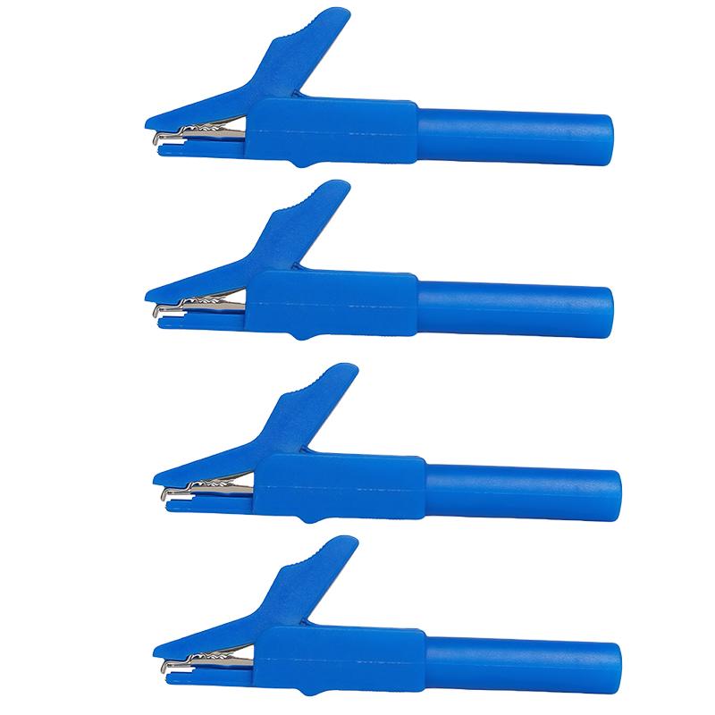 Fully Insulated Brass Test Clips 5mm Mini Jaw 4mm Safety Banana Jack, High Voltage Proof 3000V, 4/10pcs for Electrical Testing