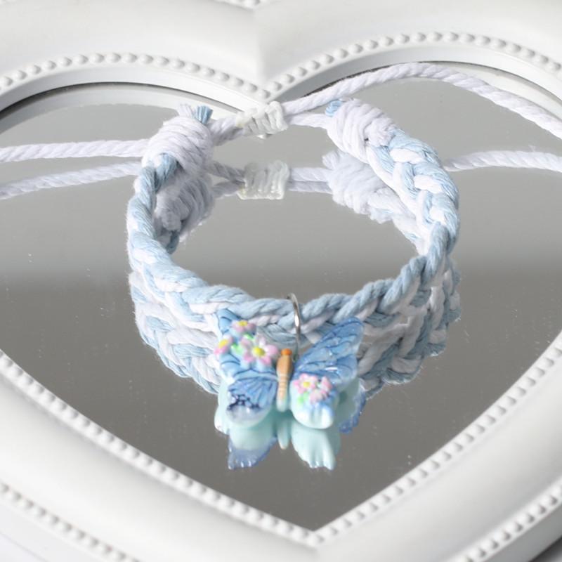 

Красочный браслет-трио «Лучшие подруги-бабочки» на магните - Регулируемый плетеный шнурок