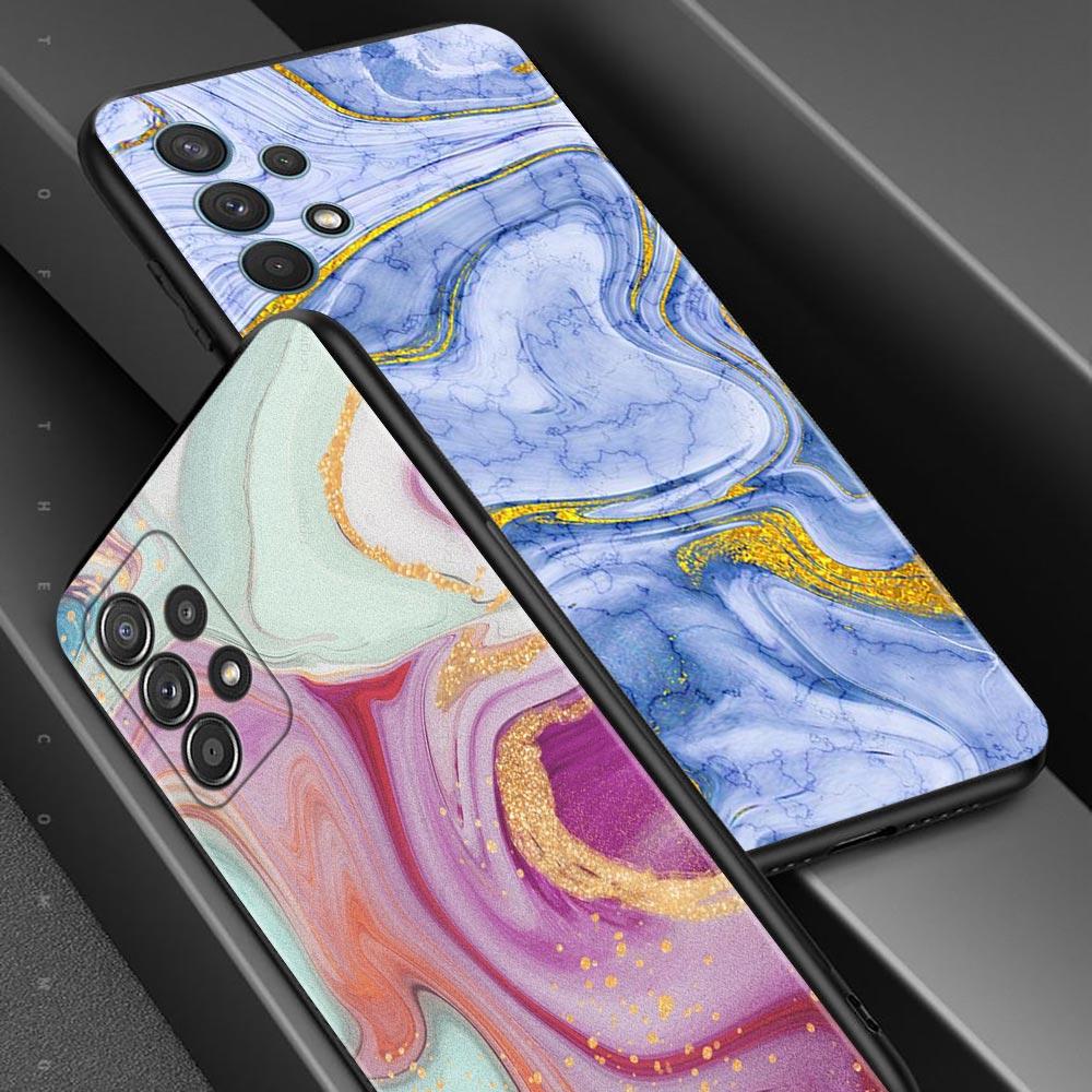 Fall für Samsung Galaxy A71 A51 A41 A12 A21s A23 A52 A72 A22 A03s A52s A53 A73 A32 A33 A13 Schönheit Marmor Gold Textur Quicksan