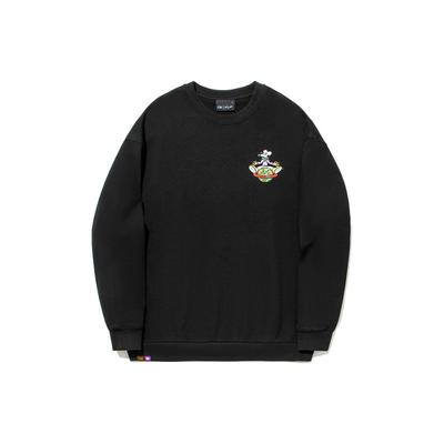 Li Ning X Steven Harrington Letter Print Loose Pullover Sweatshirt Unisex Sweatshirt Black AWDTD09-2