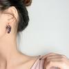 Pendientes de Uva Morada Coreanos Retro Frescos de Verano con Clip sin Perforar para Mujer Dulce Temperamento Regalo Femenino Joyería