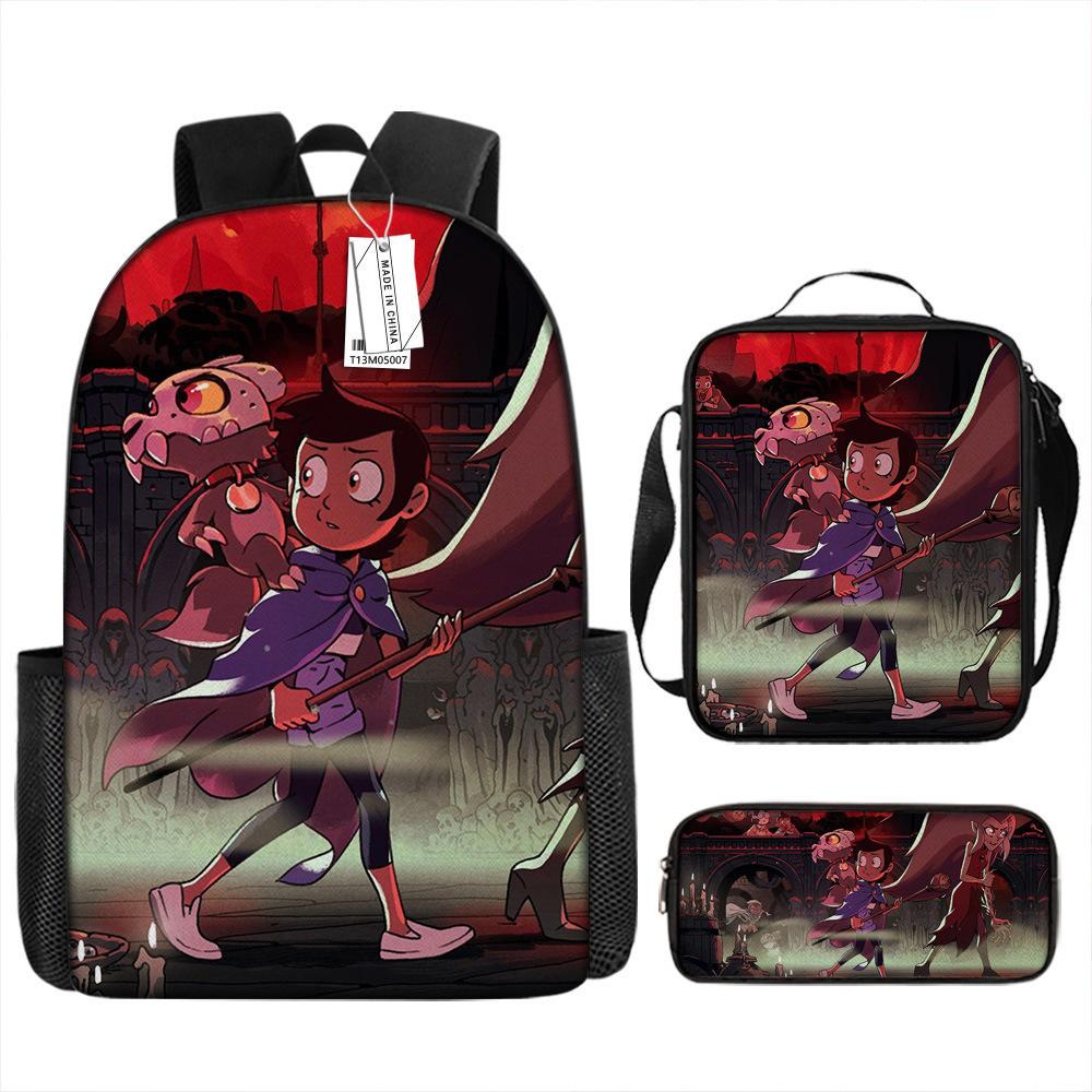 Luxury Novelty Peculiar Cool Owl Magic Club 3D Print 3pcs/Set Pupil School Bags Laptop Daypack Backpack Lunch Bag Pencil Case