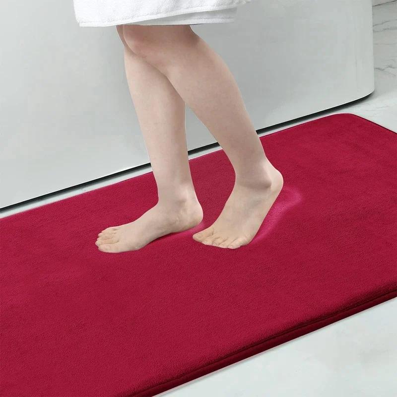 Super Absorbent Memory Foam Bath Mat - Non-Slip Soft Bathroom Toilet Rug Absorbent Carpet for Shower Entrance Living & Bedroom