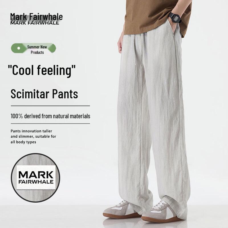 MARK FAIRWHALE Men s Lightweight Breathable Lyocell Linen Casual Pants 4XL