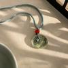 Traditional Chinese Character Good Luck Pendant Necklace Adjustable Rope Peace Buckle Pendant Clavicle Chain Jewelry