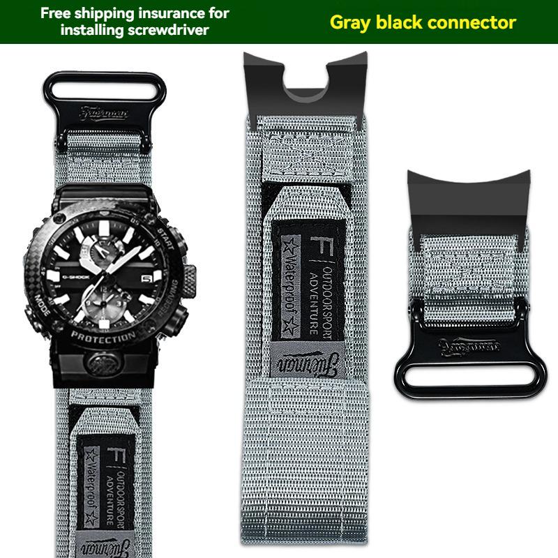 

для Casio G-SHOCK Air Dominator 5588 GWR-B1000 модифицированный нейлоновый холщовый ремешок для часов для альпинизма и спорта мужские аксессуары GWR-B1000mm серый