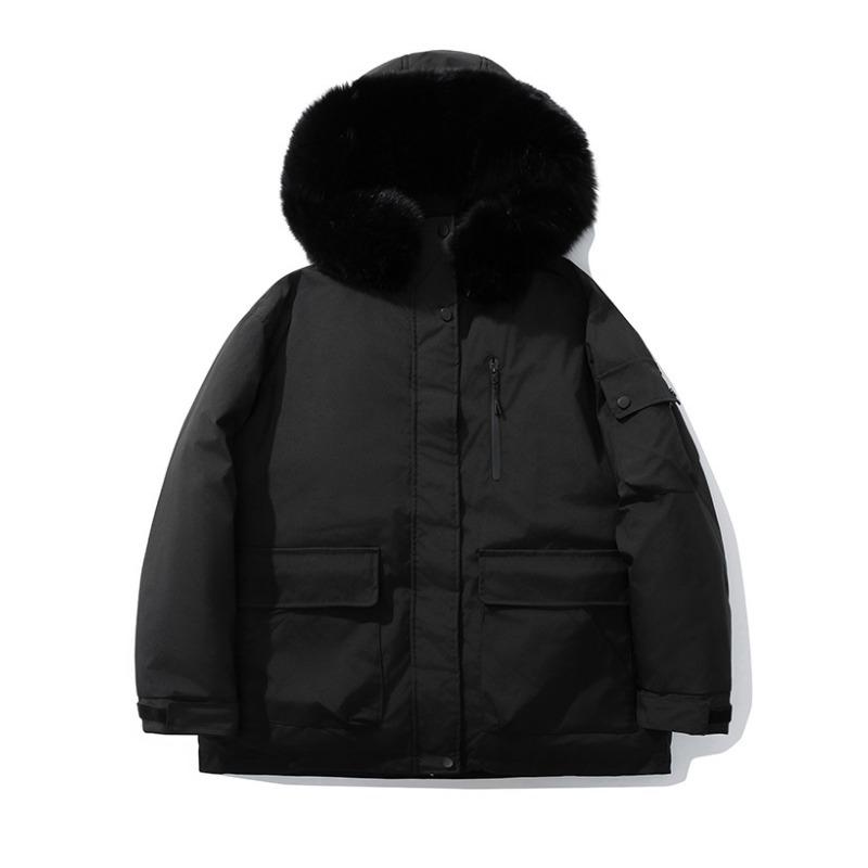 Tooling down cotton cotton jacket women's winter new short hooded big fur collar outdoor pie overcome coat