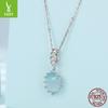 Light Blue Rock Candy Diy Pendant Jewelry Accessories Dream Classic Claw Set S925 Sterling Silver Beads