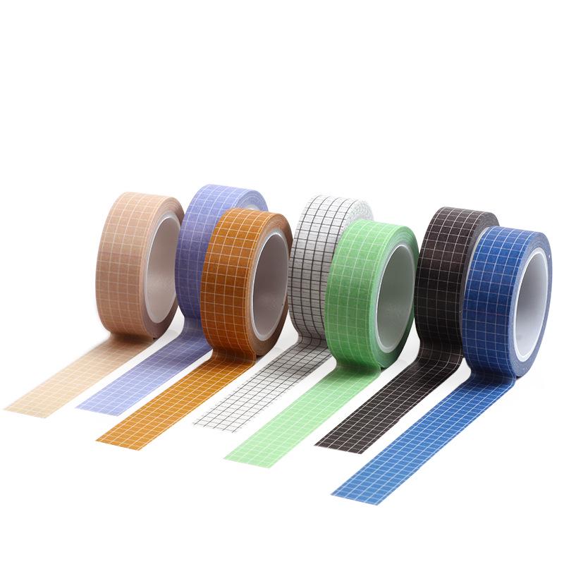 Washi Tape - Plain Color Grid for DIY Journal Decoration Stickers