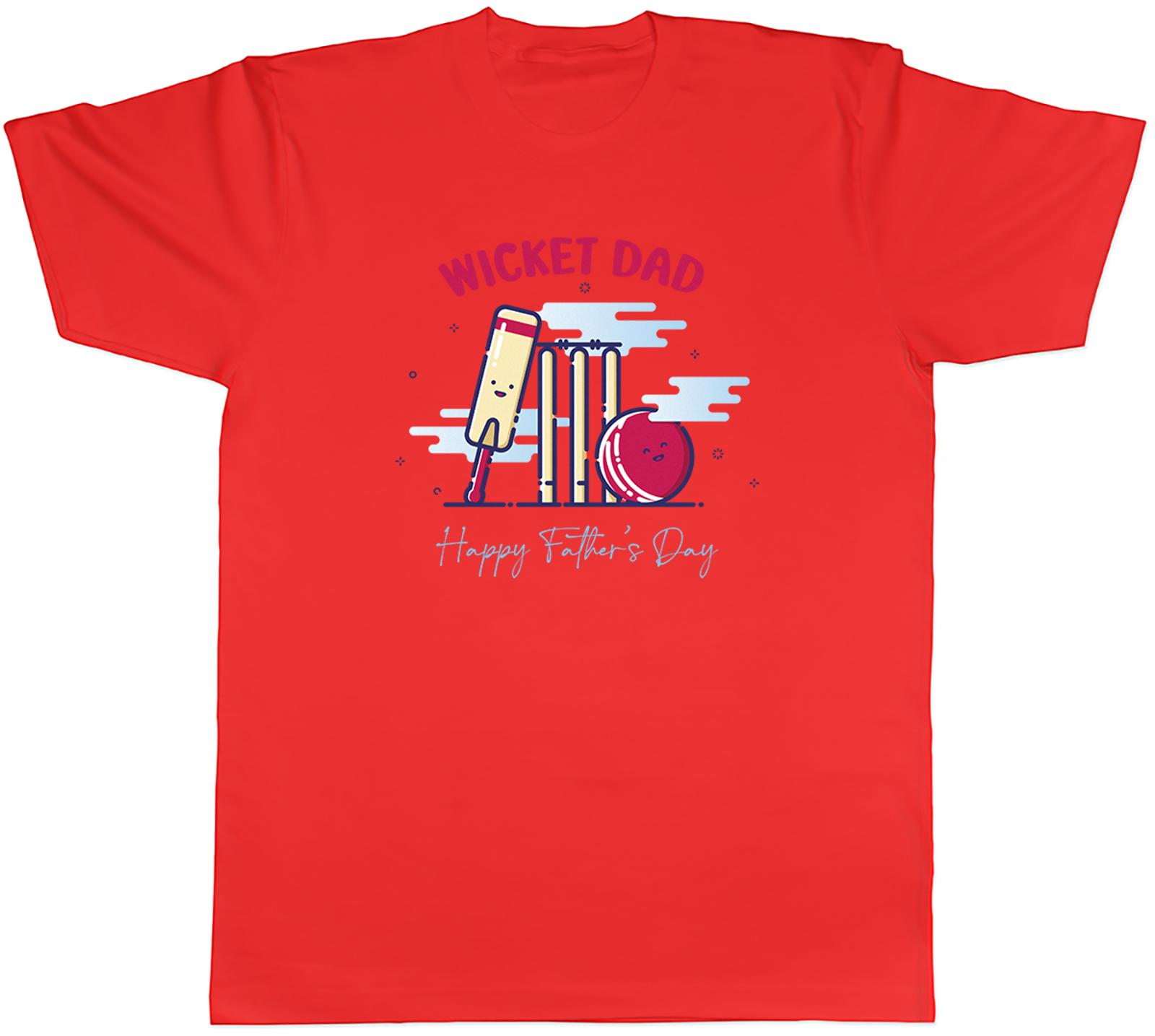 Happy Fathers Day Mens TShirt Wicket Dad Cricket Lover Unisex Tee Gift S
