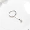 S925 Stamp Silver Color Micro Zircon Rings Simulated Pearl Chain Tassel Adjustable Rings For Women Anillos Bague S -R334