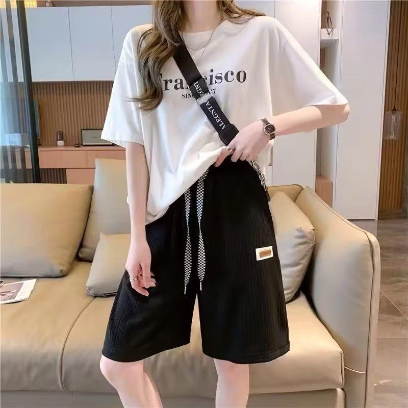 Ice Silk Sports Shorts Women's Summer Slim Slim Straight Casual Quarter Pants