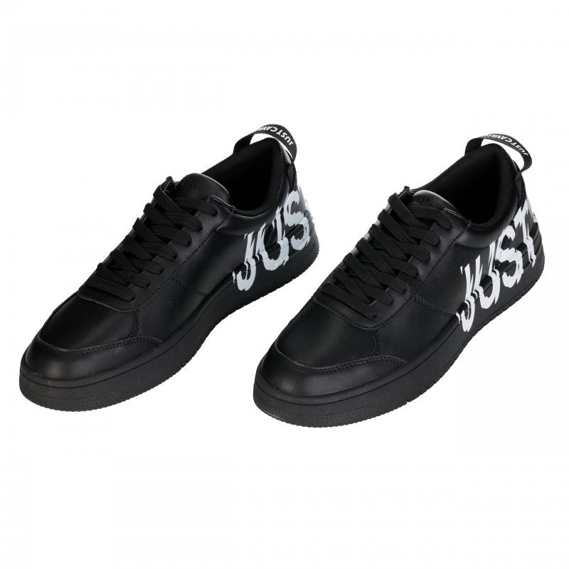 Just cavalli men's leather sneakers black azula - Size: 44