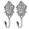 2Pcs Zinc Alloy Curtain Holdback Vintage Bronze Rose Carve Design Wall Hooks for Curtains Drapery Tieback Decor 95x5cm