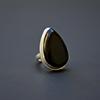 Black Onyx Pear Shape Cocktail Ring, 925 Sterling Silver Jewelry, Handcrafted Minimalist Statement Ring