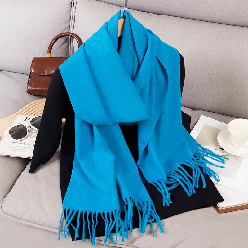 

Роскошный однотонный кашемировый шарф женский зимний с кисточками пашмина платок шаль женский крупной вязки парео мягкий уличный ветрозащитный буфанда 30x190cm