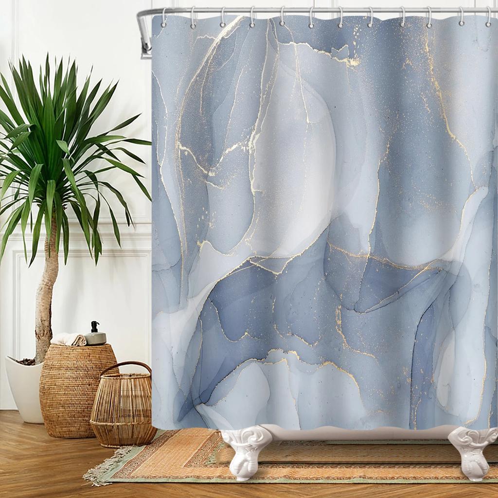 Marble Bathroom Curtain Abstract Modern Luxury Shower Curtain Waterproof Fabric Shower Curtain Bath Curtains With Hooks180x200