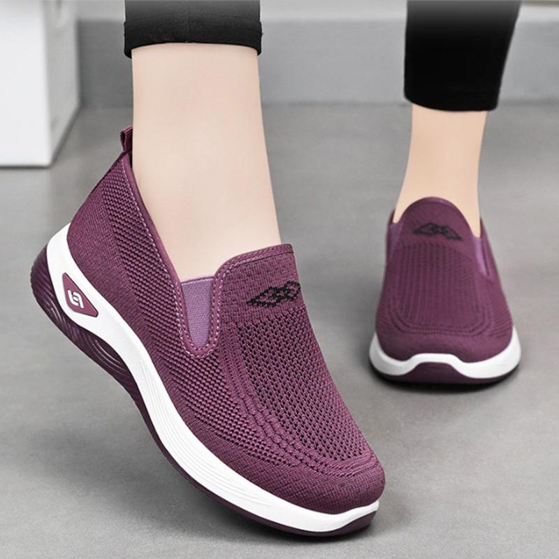 Women Daily Athletic Shoes Breathable Lightweight Athletic Shoes Slip-Resistant Flats Outside Running Walking Footwear Female Vulcanized Shoes