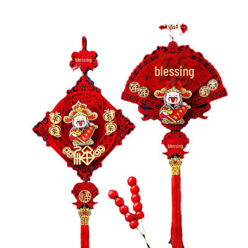 2025 Year of the Snake Spring Festival God of Wealth Pendant - New Year Door Hanging Decoration for Living Room