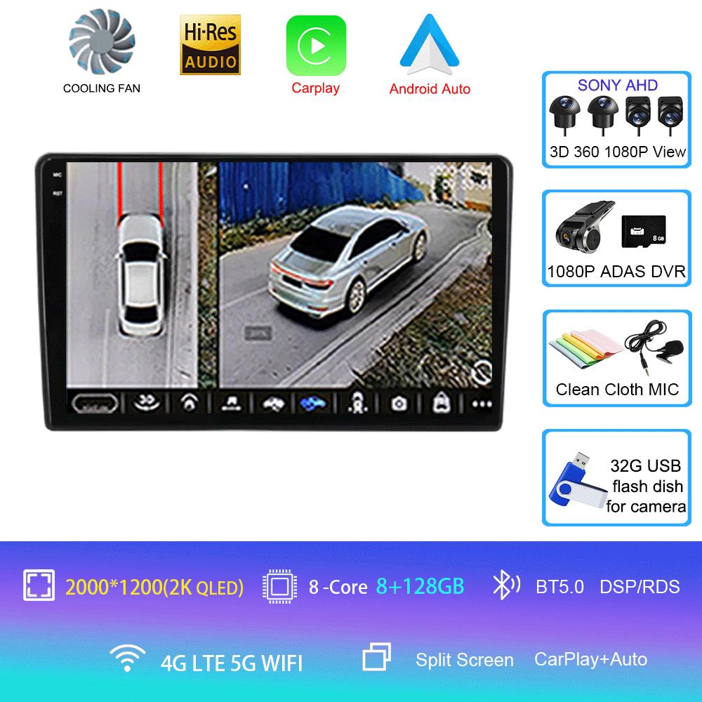 Android 14 Carplay Auto For Peugeot 308 T9 308S 2013-2017 Car Radio GPS Multimedia Video Player Stereo WIFI+4G DSP