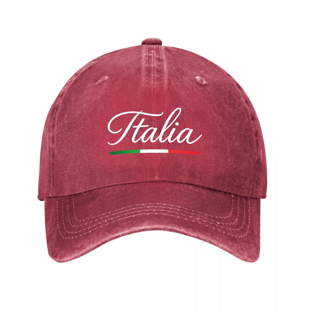 Italia Italian Flag Baseball Cap  New Vintage Washed Cotton Baseball Cap Parent Kids Sun Hats Adjustable