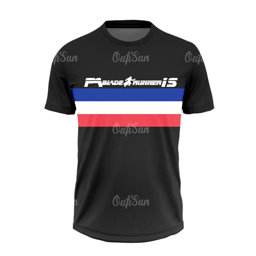 Summer T Shirt For Men Casual Short Sleeve Paris Letter Print Tops Outdoor Sports Fitness Clothing Quick-drying T-shirts