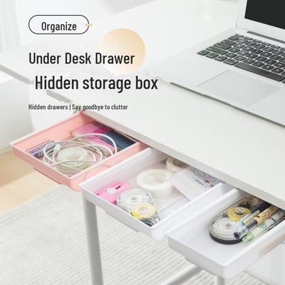 Cassetto sottotavolo senza forature: Rack di stoccaggio estraibile invisibile di grande capacità