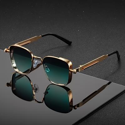 1 Stück Steampunk-Stil Box Modebrille für Damen und Herren - Retro-Metall-Stil Silber- und Gold-Metallrahmen Langlebig und Robust