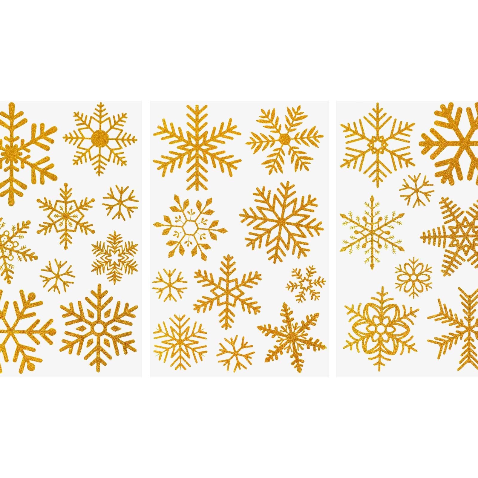 

6 наклеек на окна со стеклянными снежинками, блестящие рождественские наклейки на окна, статичные рождественские наклейки на окна белый