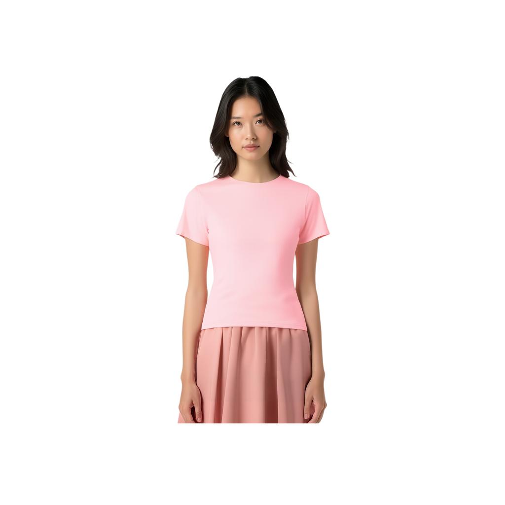 Adidas Ess Rn Tee Ss Quick-Dry Running Short Sleeve T-Shirt Women Tops Pink JV6933