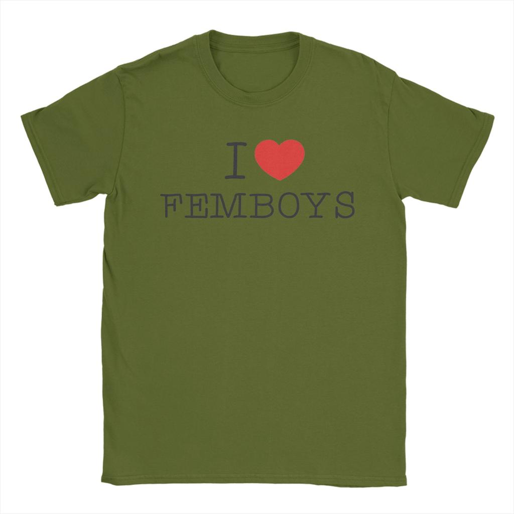I Love Femboys I Heart Femboys Merch Unisex T Shirts Cotton Tee Graphic Printing  T-shirt Clothing
