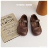 XSHX "Barn Style" London Style Children's Leather Shoes Spring and Autumn Velcro Retro Wide Last [Wenzhou Shoes]