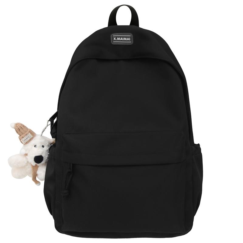 Student Schoolbag Solid Color Campus Backpack Women Large Capacity Backpack
