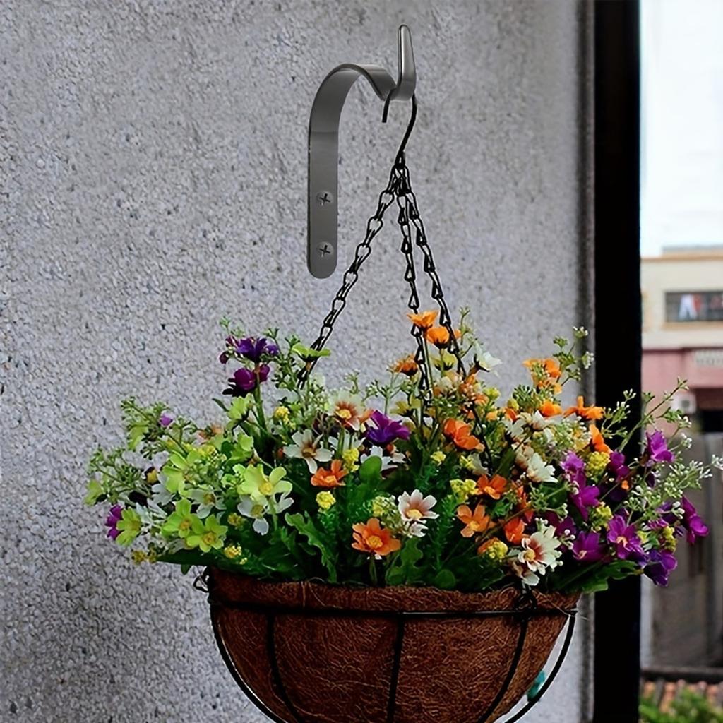 4pcs Of Wall Hooks For Hanging Flower Baskets And Clothes, - Versatile Hooks For Hanging Plants, And For Bird Feeders, Wind Chimes, And Sconces, U