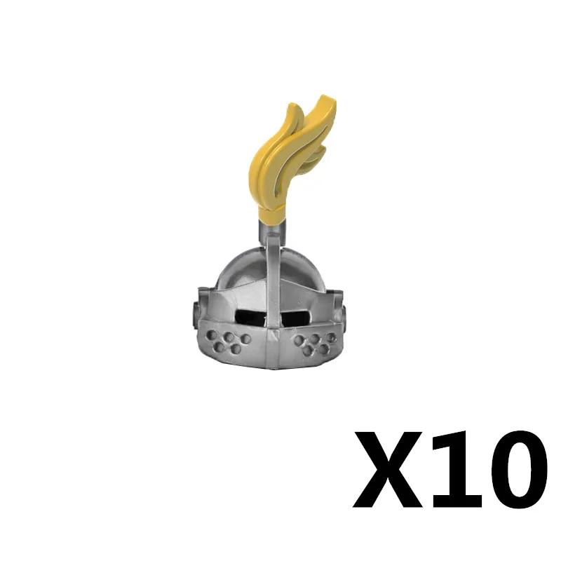 Medieval Knight MOC Building Block Helmet Mask Soldier Weapon Short Trident Shoulder Armour Vest Gun Hoe Axe Sword Toy Gift K049