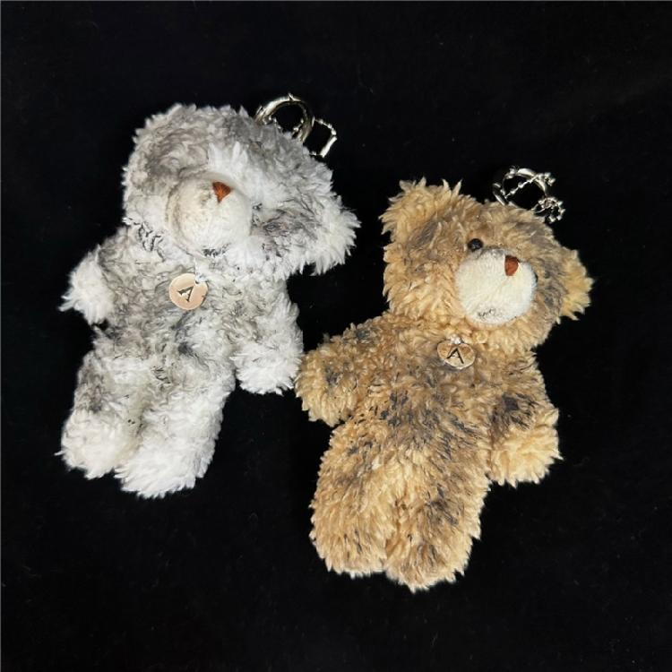 Colorful Dirty Bear Keyring Decoration Plush Animal Charm Keychain Fashionable Key Holder Hanging Toy for Bag Purse
