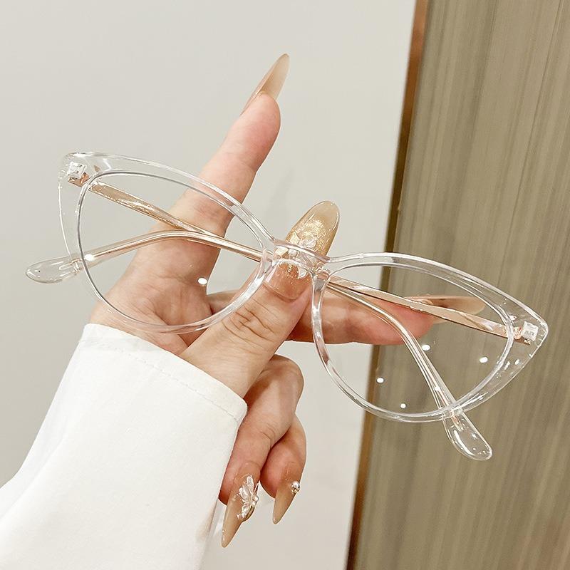 2PCS Anti Radiation Eyeglass Cat Eye Blue Light Blocking Glasses Replaceable Lenses Trendy Vintage Fashion Eyewear