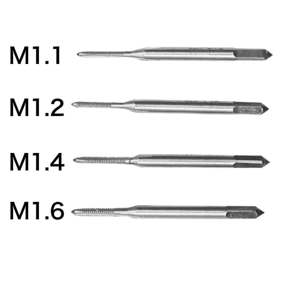 

12 PCS M1-M1.6 Mini Tap Wrench Set Hand Thread Metric Taps Useful Wrench Handle Kit Watchmaking срібний