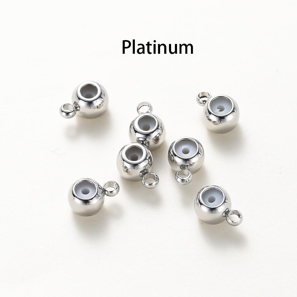 10pcs 14K 18K Real Gold Plated Stopper Adjusting Bead With Ring Sillicone Fixed Bead For DIY Jewelry Necklace Bracelet Making