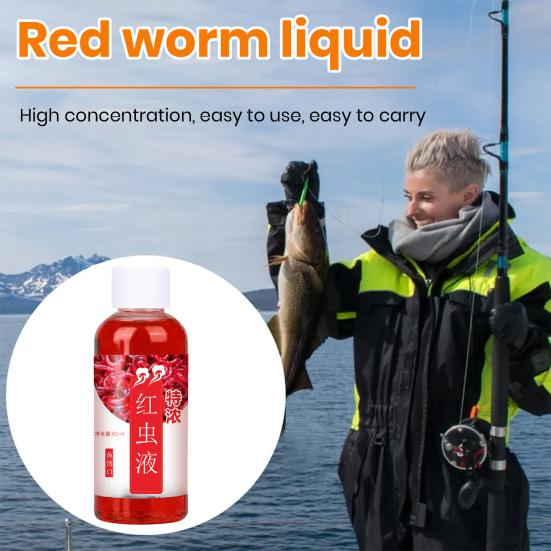 60ml Tekutý Zvýrazňovač Chuti pro Ryby Vysoká Koncentrace Stimuluje Chuť Bezpečné Složky Silná Penetrace Tekutá Návnada z Červených Červů Zvýrazňovač Chuti pro Ryby Rybářské Potřeby
