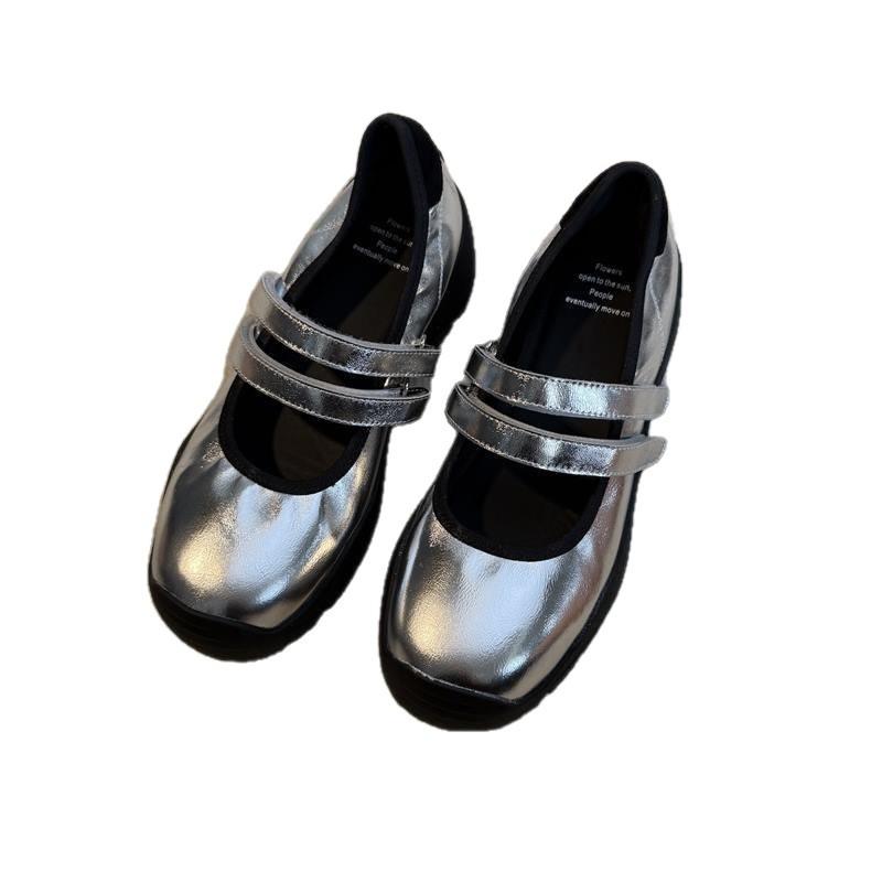 Doppelgürtel Klettverschluss weiche Sohle weiche Oberfläche leichte Sportsohle Freizeitschuhe | runde Spitze dicke Sohle lässig vielseitig leichter Einstieg Einzelschuhe