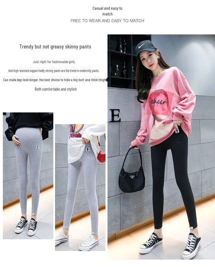 Fashionable Autumn Maternity Pants with Belly Support Skirt-Leggings